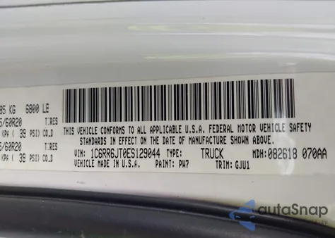 2014 Ram 1500 Laramie from USA, damaged, VIN 1C6RR6JT0ES129044